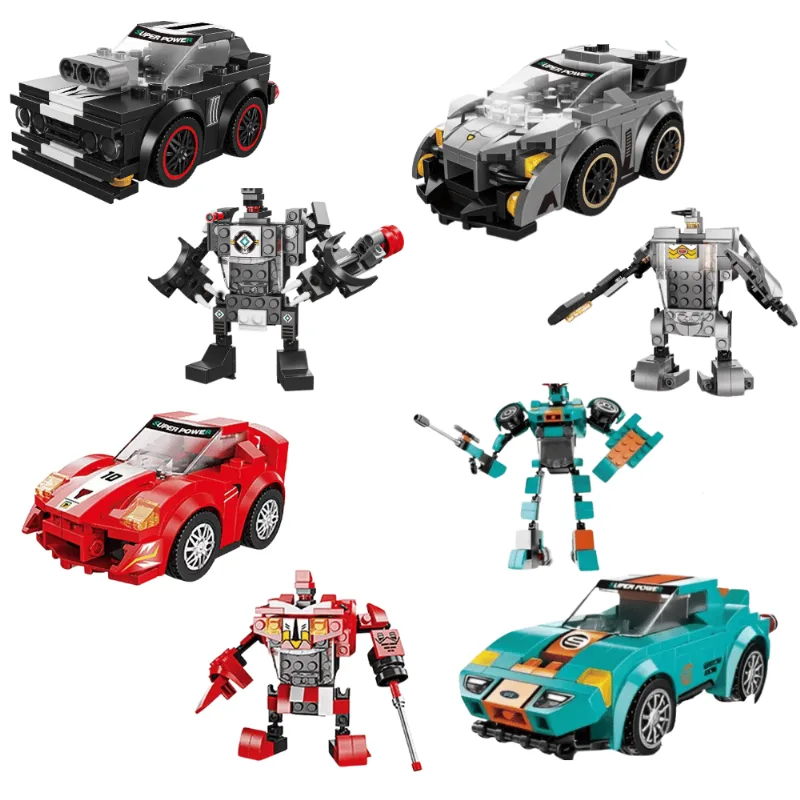Blocos de Montar Super Carros Transform - Modelos Sortidos - Golden Rio Toys
