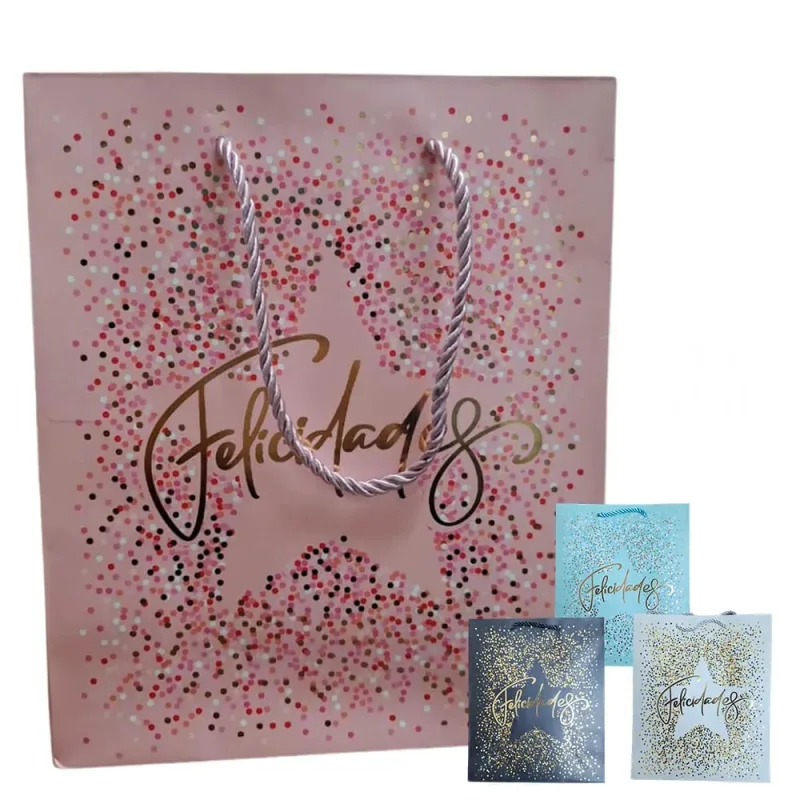Sacola Para Presente Felicidades P 19,5x8x23cm - LC - Presentes