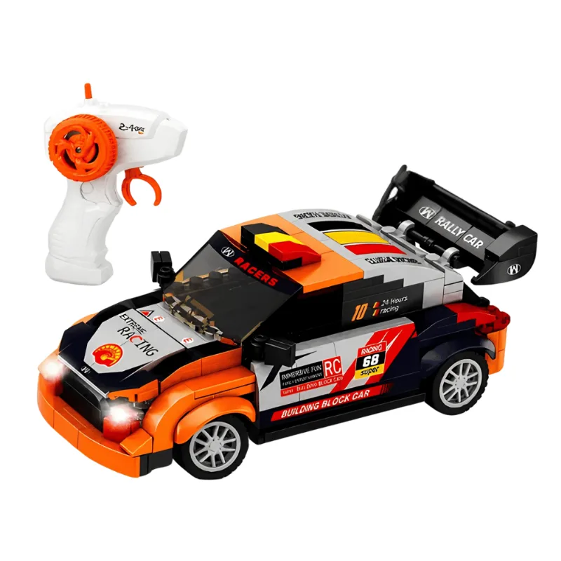 Blocos de Montar 230 Peças - Carro Laranja c/ Controle Remoto - Golden Rio Toys