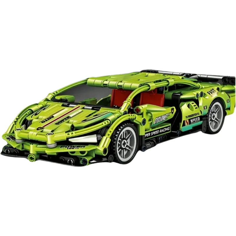 Blocos De Montar Carro Esportivo Supercar - Technique Racing Car 461 Peças - Golden Rio Golden Rio Toys - Não Informado - Brinquedos
