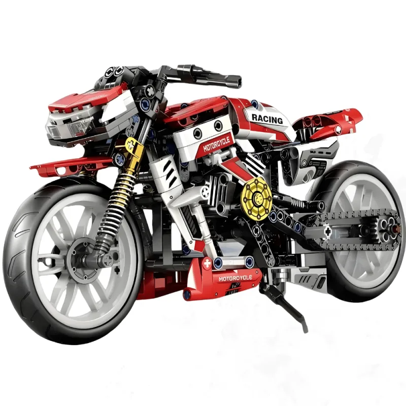 Blocos De Montar Motocicleta Racing 467 Peças - Golden Rio Golden Rio Toys - Não Informado - Brinquedos