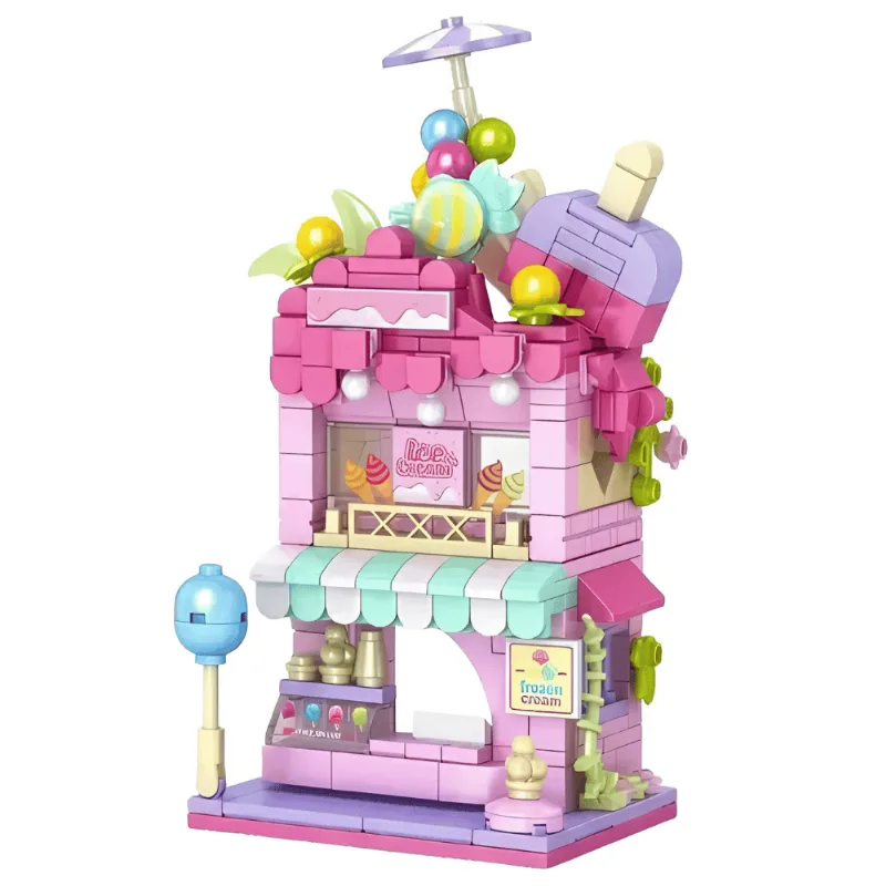 Blocos de Montar Loja de Sorvete c/ 262 Peças - Golden Rio Toys