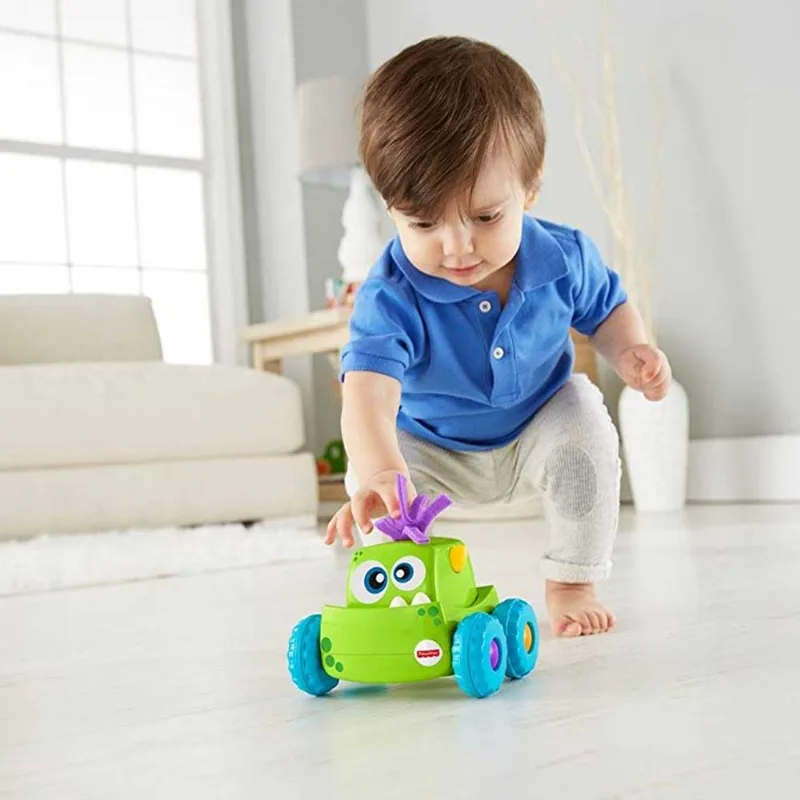 Carrinho De Friccao Veiculo Monstro Surpresa Verde Fisher Price