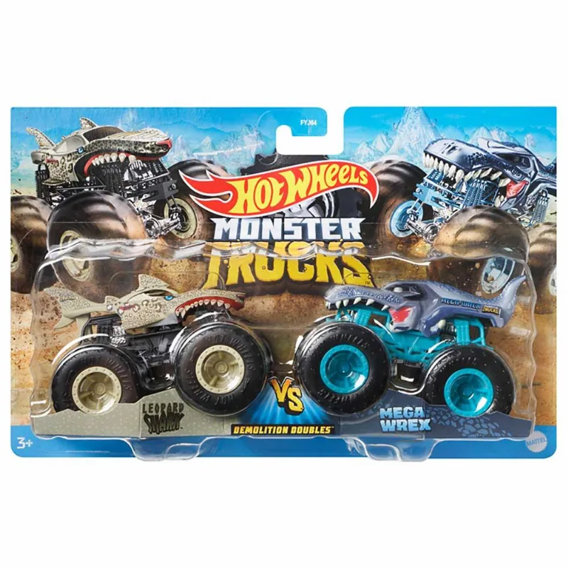 Conjunto de Veículos - Hot Wheels - Monster Trucks - Leopard vs Mega - Mattel