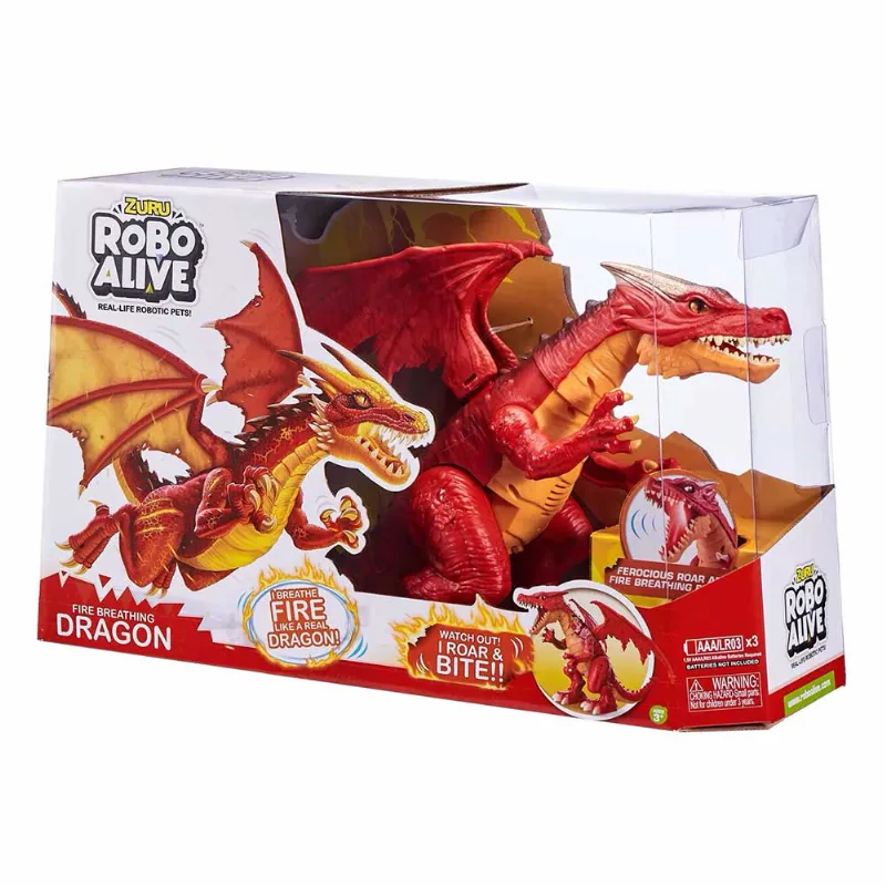 Figura Eletronica Com Movimento E Som Robo Alive Dragao De Fogo Candide