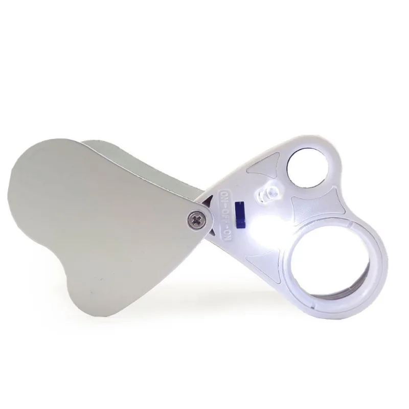 Lupa Bolso Lente Dupla Ampliação 30x22mm E 60x12mm
