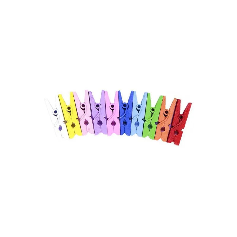 Kit 100 Unidades Mini Pregadores 2,5 Cm Coloridos
