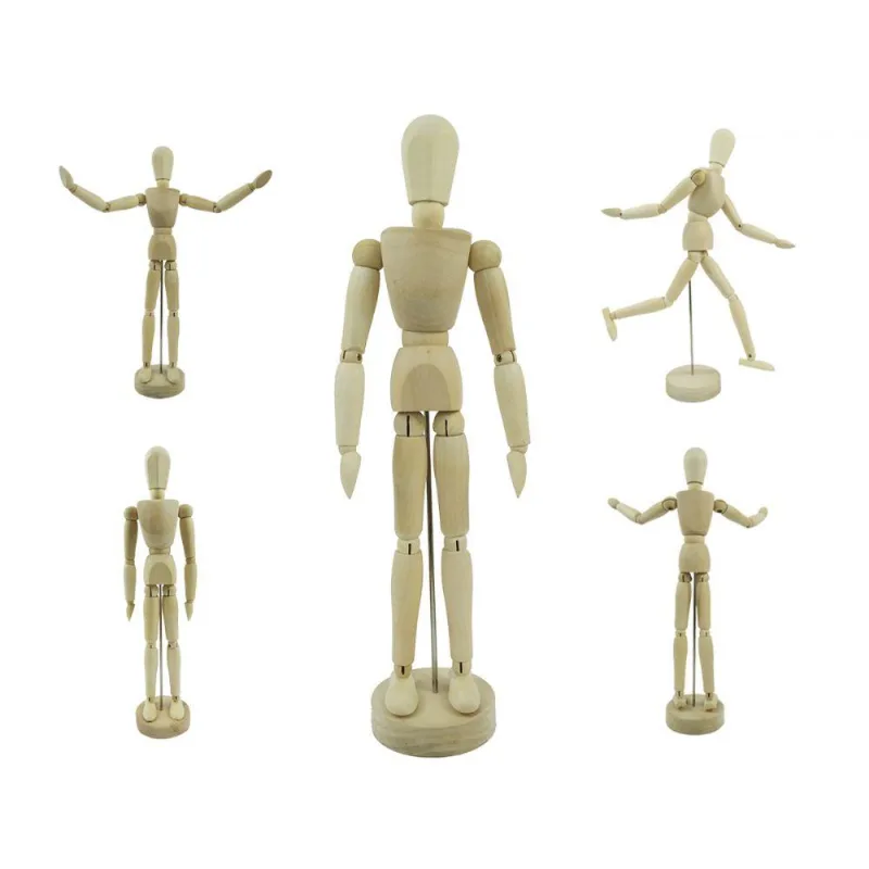 Boneco Articulado Grande 30cm De Madeira Humano Moda Arte - Negócio de Gênio - Brinquedos