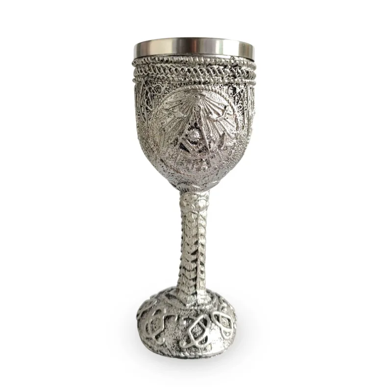 Cálice Taça 3D Maçonaria 150ML Para Água Vinho Suco Cerveja Chopp Metal e Resina Colecionável - Negócio de Gênio - Utilidades Domesticas