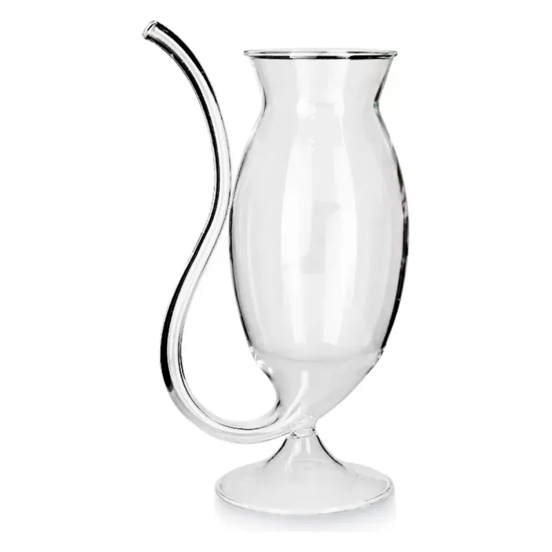 Copo Taça de Vidro Cristal Para Drinks Modelo Vampiro 200ML Canudo Embutido - Apex - Utilidades Domesticas