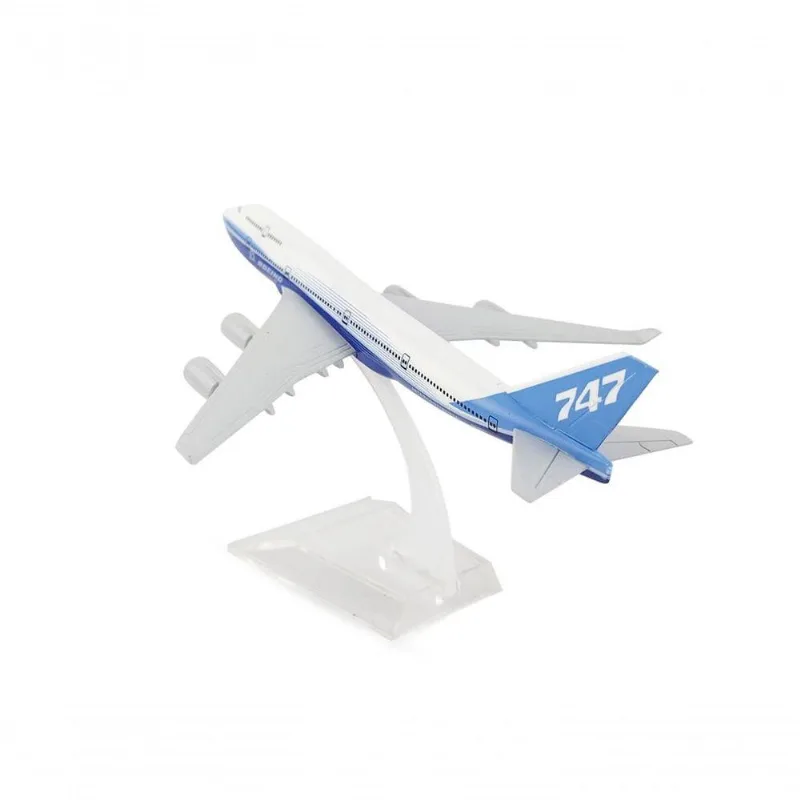 Avião Miniatura Colecionável ap747-p em Metal Escala 1:400 com Base de Acrílico Transparente