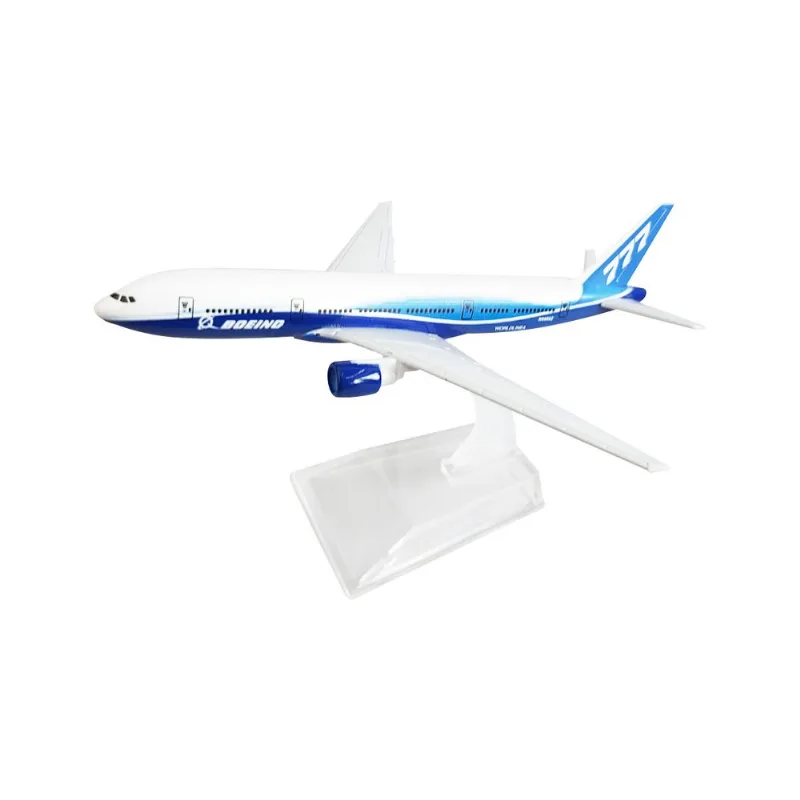 Avião Boeing 777 Miniatura Colecionável de Metal Escala 1:400 Com Base em Acrílico Decoração