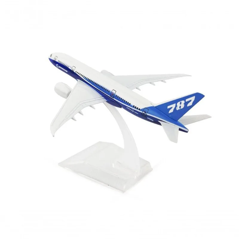 Avião Miniatura Colecionável Boeing 787 em Metal Escala 1:400 Prata Apex
