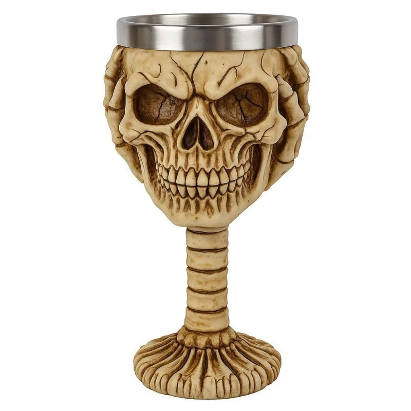Taça Decorativa Cálice Caveira Não Ouço 180ML Interior em Aço Inox Marfim Negócio de Gênio - Negócio de Gênio - Utilidades Domesticas