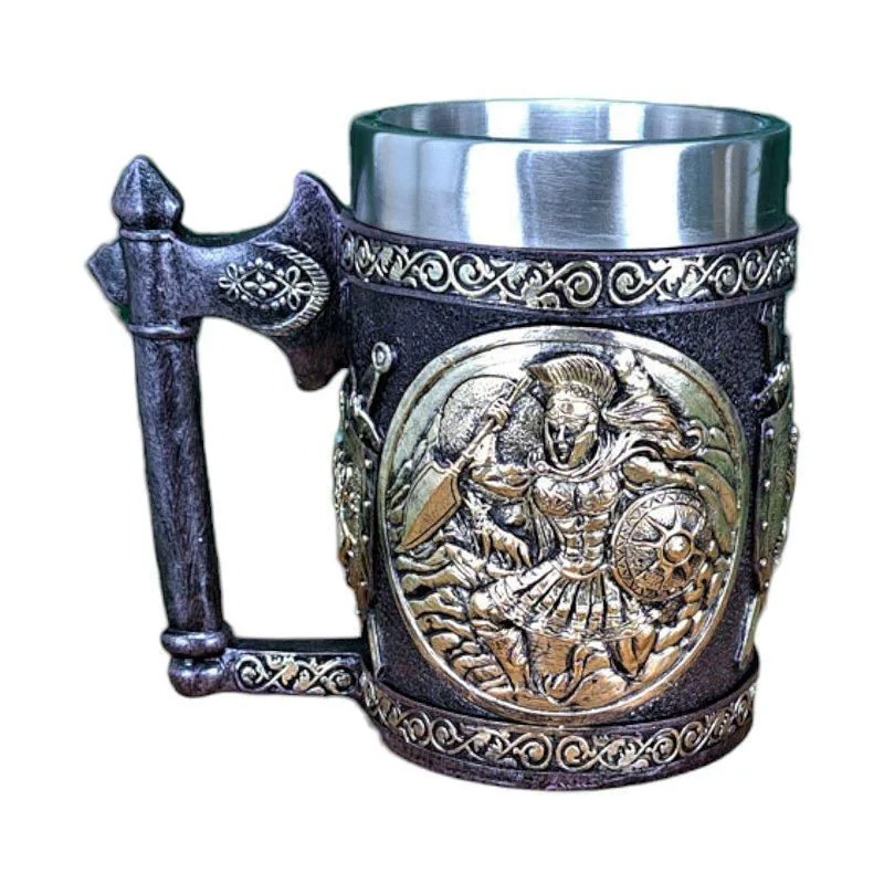 Caneca Resina Gladiador Medieval - Não Disponível - Utilidades Domesticas