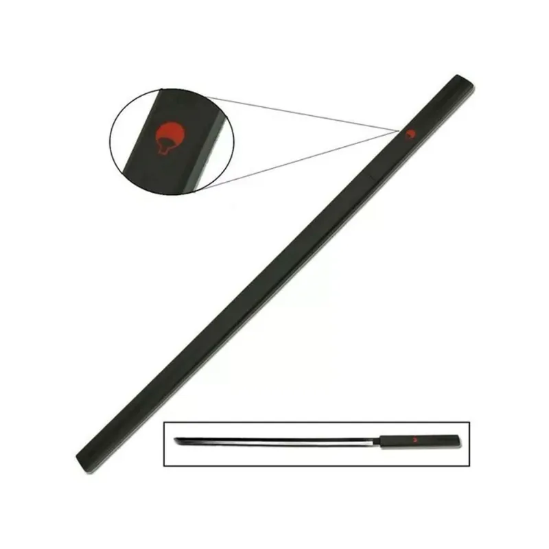 Espada Naruto Shippuden Katana Sasuke Uchiha Bainha Preta Lamina De Bambu Cosplay Decoração