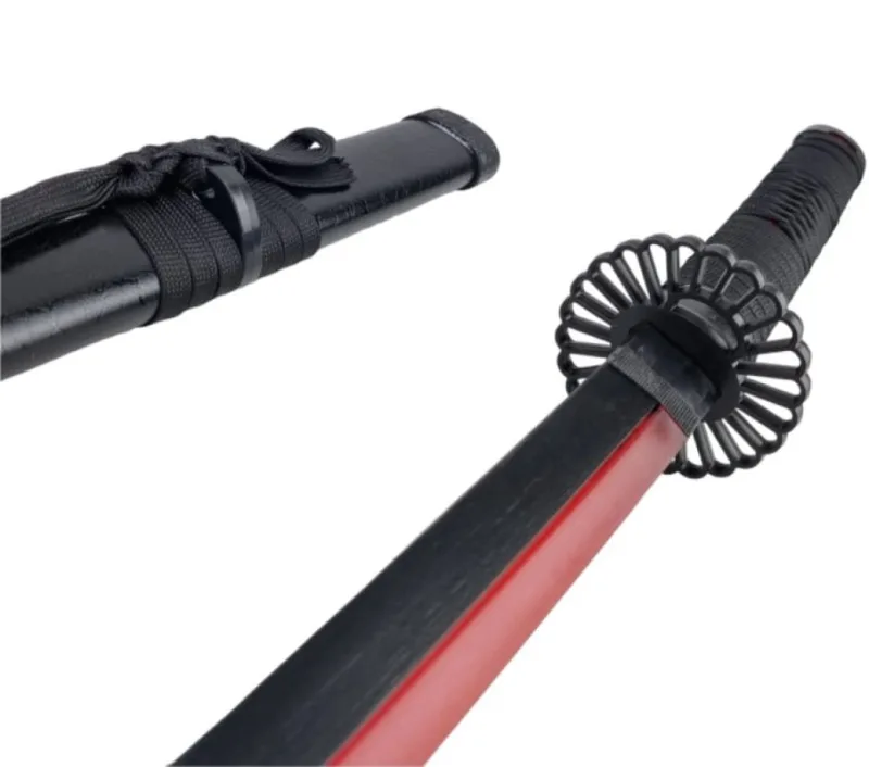 Espada Anime Katana Prato e Vermelho De Bambu Com LED Cosplay Decoração - Negócio de Gênio - Utilidades Domesticas