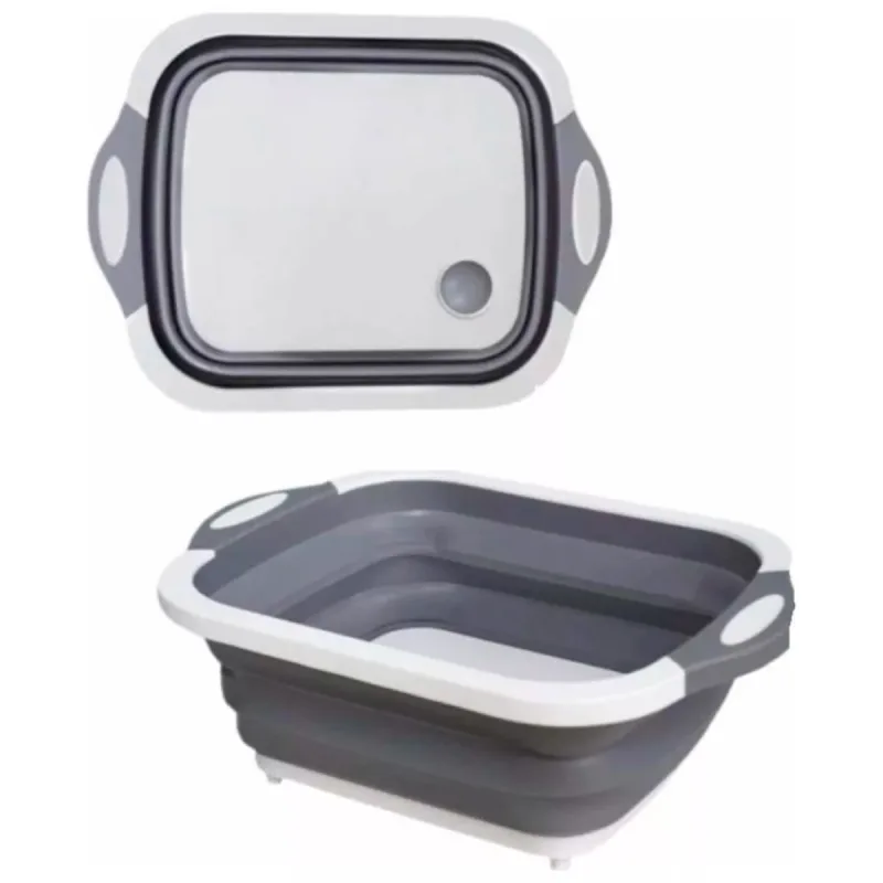 Tábua de Corte Bowl Multiuso Dobrável 3 em 1 Armazene Lave e Escorra Legumes - Negócio de Gênio - Utilidades Domesticas