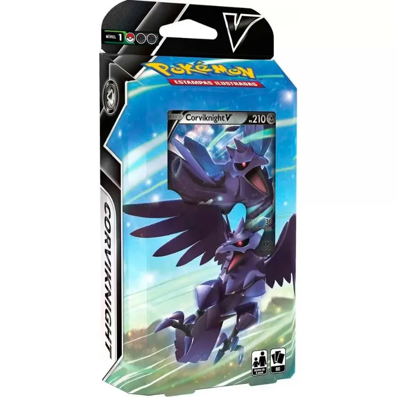 Jogo de Cartas - Pokemon - Deck Batalha V - 60 cartas - Corviknight V - Copag