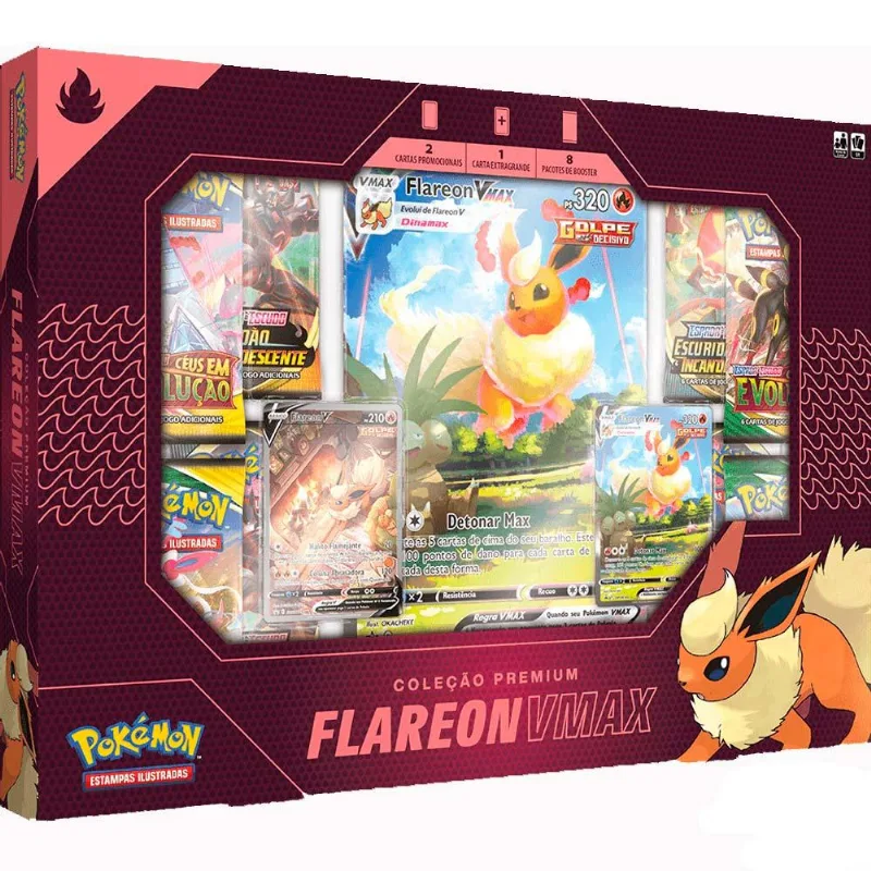 Jogo de Cartas - Box Pokémon - 51 cartas - Flareon - Copag