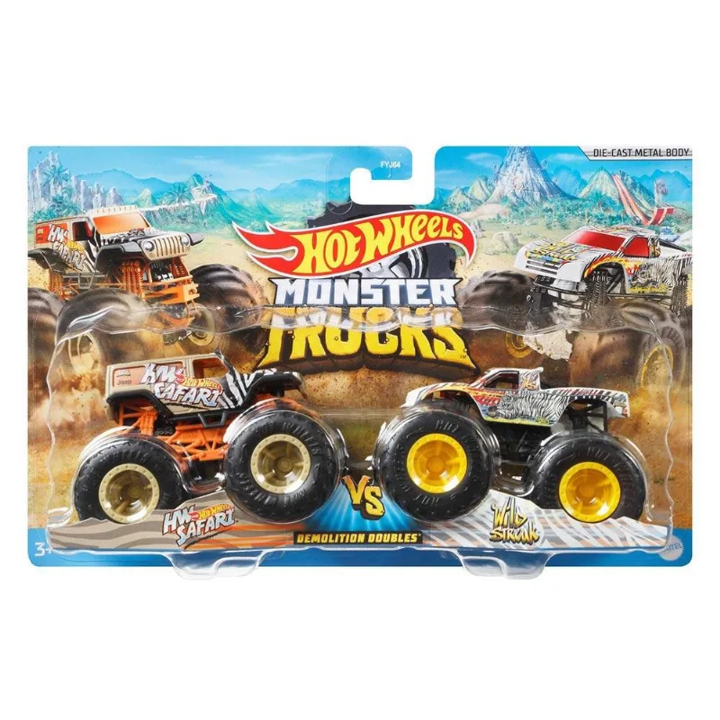 Conjunto de Veículos - Hot Wheels - Monster Trucks - Safari vs Wild Streak - Mattel