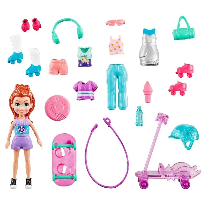 Conjunto e Boneca - Polly Pocket - Festa de Patinação da Lila - Mattel