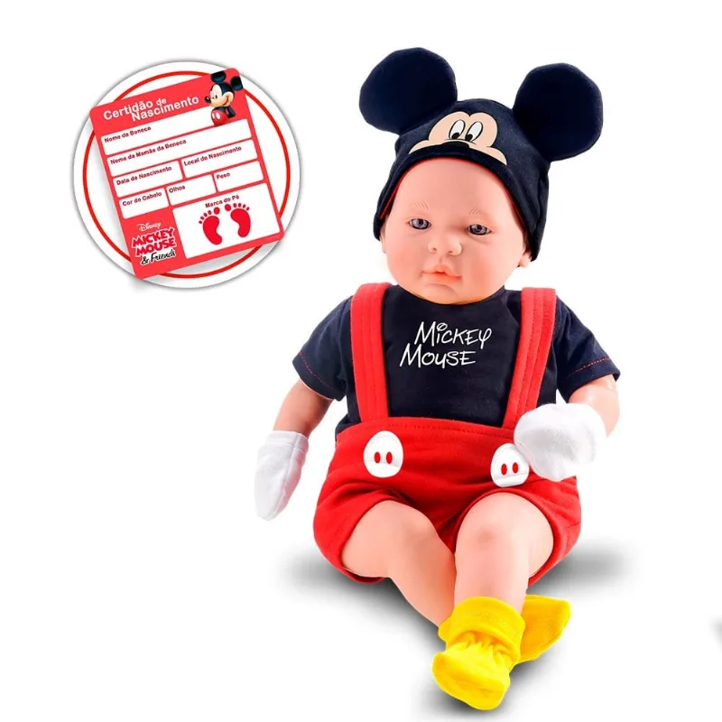 Boneco Bebê - Classic Dolls Disney - Recém Nascido - Mickey - Roma