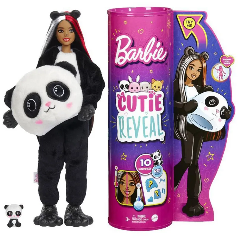 Boneca Articulada - Barbie Cutie Reveal - Panda - 10 Surpresas - Mattel