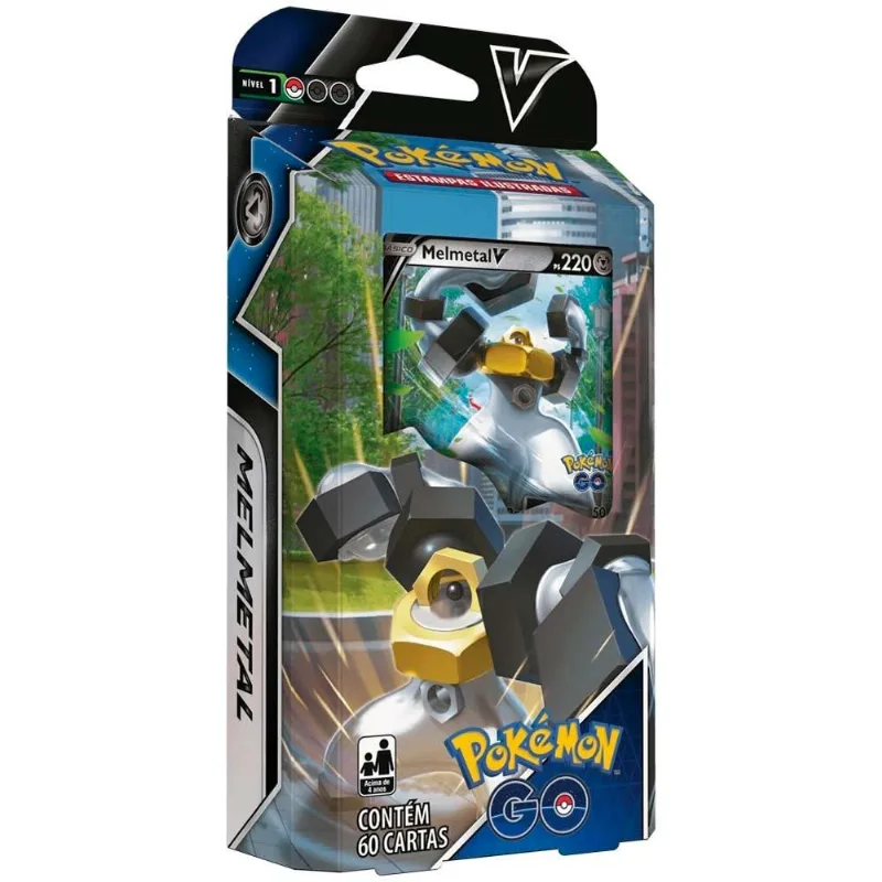 Jogo de Cartas - Pokemon Go - Deck Batalha V - 60 Cartas - Melmetal V - Copag
