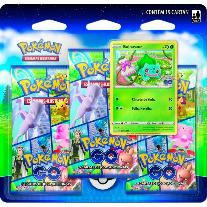Jogo de Cartas e Baralho Blister Triplo - Bulbasaur 19 cartas Copag Pokémon