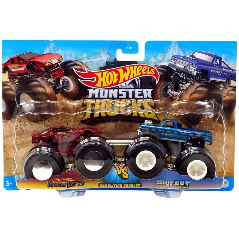 Conjunto de Veículos - Hot Wheels Monster Trucks - Vette vs BigFoot - Mattel