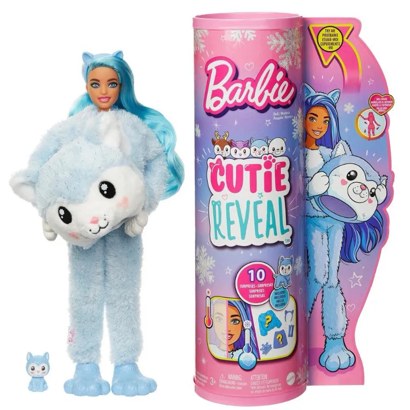 Boneca Articulada - Barbie Cutie Reveal Inverno - Husky - Mattel