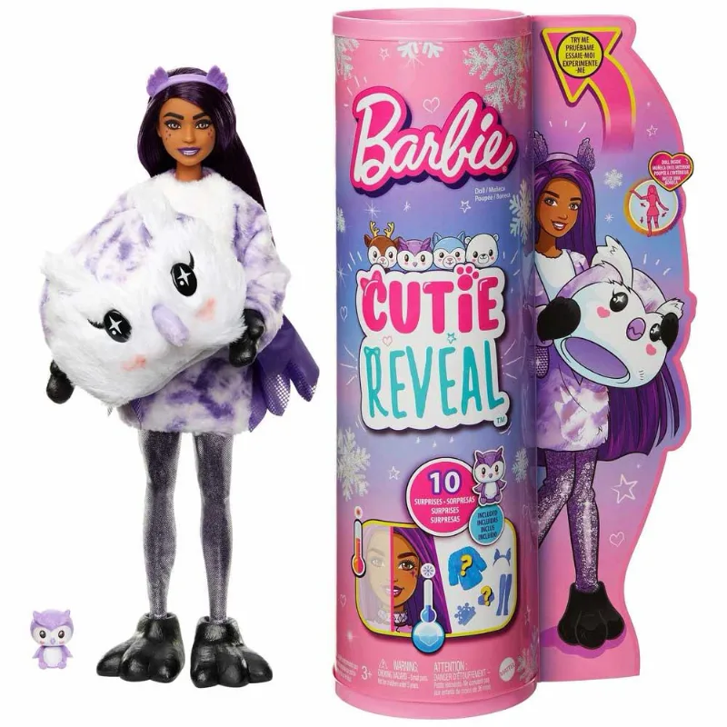 Boneca Articulada - Barbie Cutie Reveal Inverno - Coruja - Mattel