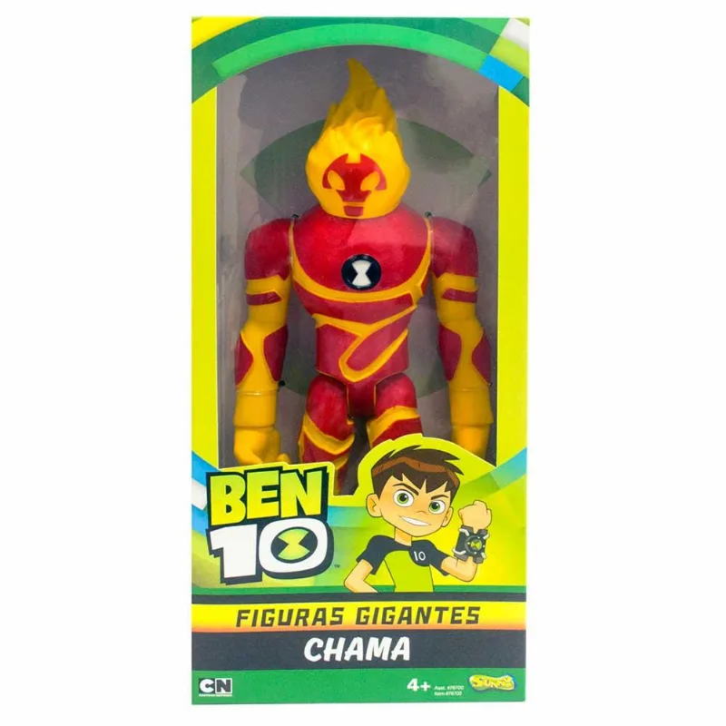 Boneco Articulado - 28 cm - Ben 10 XL - Chama - Sunny Brinquedos