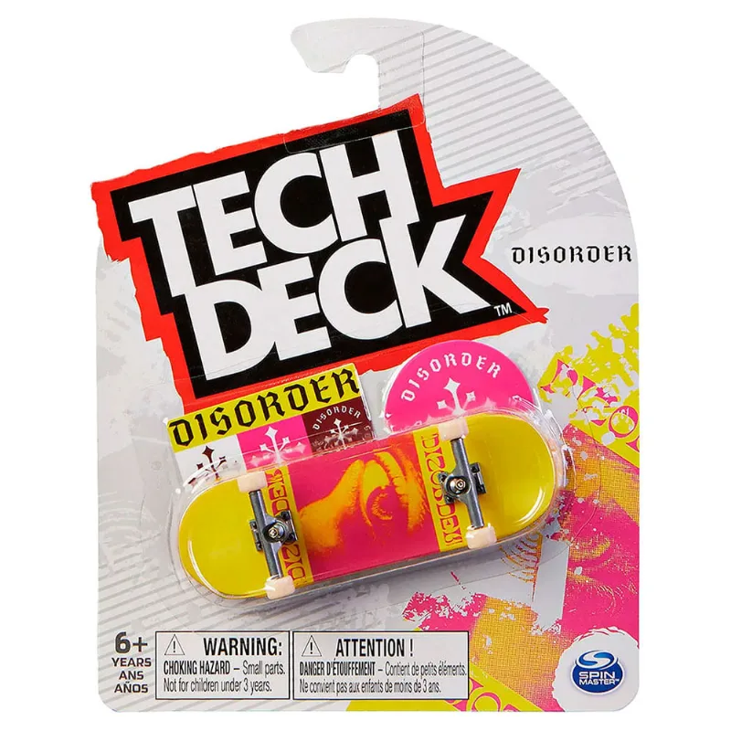 Skate De Dedo 96 Mm Tech Deck Disorder Eye Amarelo Sunny Brinquedos