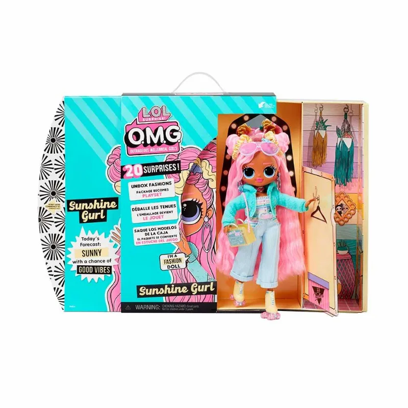 Boneca Fashion - LOL Surprise OMG - Sunshine Gurl - 20 Surpresas - Candide