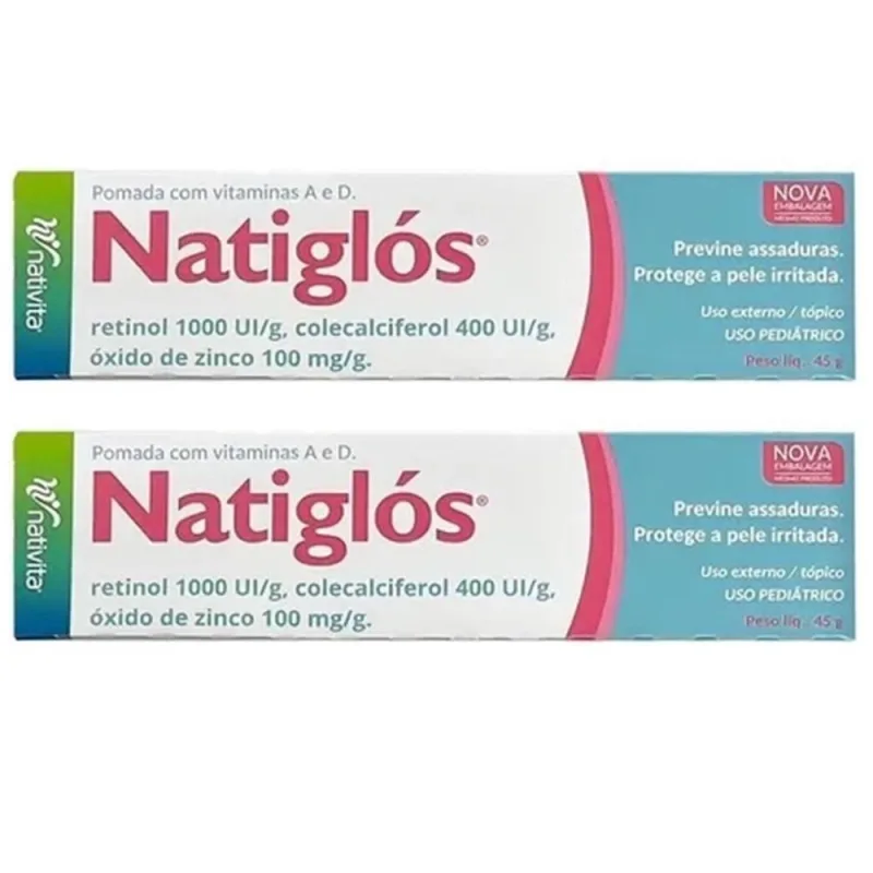 Natiglos pomada prevenção e tratamento assadura 45g kit 2un - Nativita - Creme Para Assadura