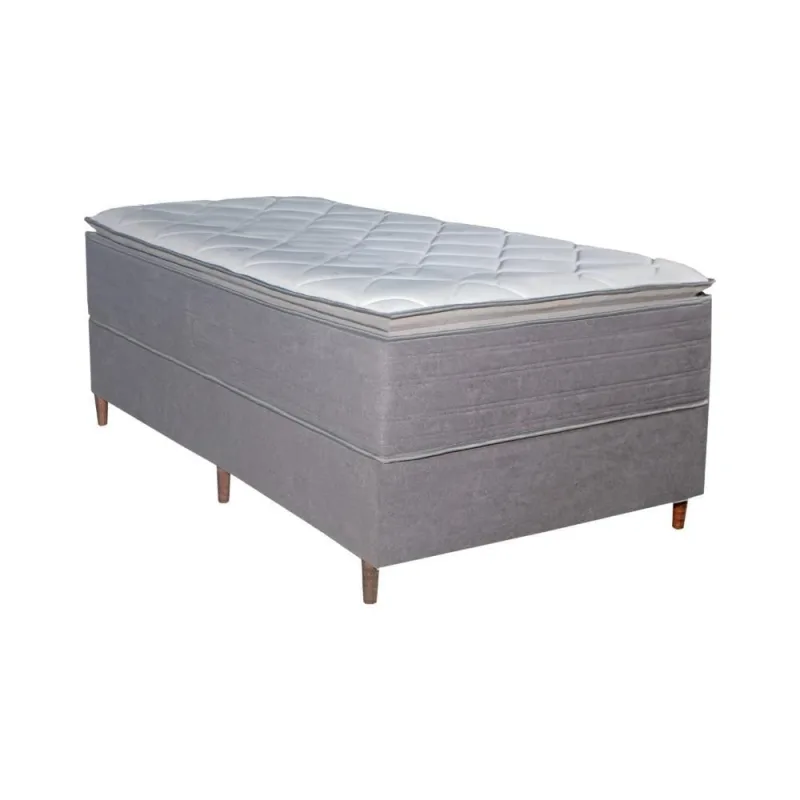 Colchão Solteiro Molas Ensacadas Vision D45 Pillow Top Americano Grafite Bom Pastor Móveis - OUTRAS - Colchões