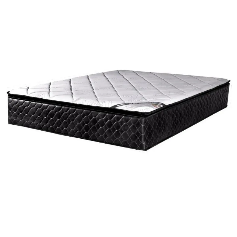 Colchão Casal Molas Ensacadas Vougue Pillow Top Preto Bom Pastor