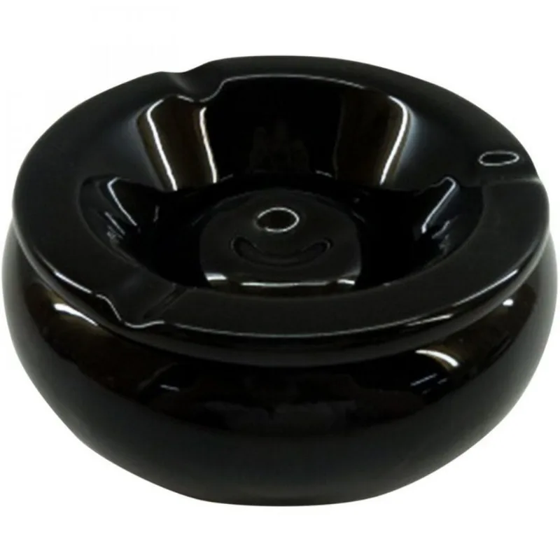 Cinzeiro Cerâmica Elegante 6,2cmx16cmx16cm Preto