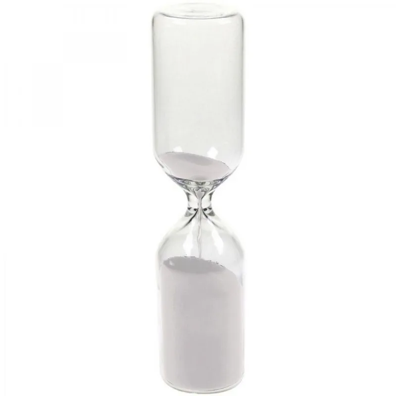 Ampulheta Vidro Cute Tube 5 Mi 15cmx8,2cmx7cm Branco
