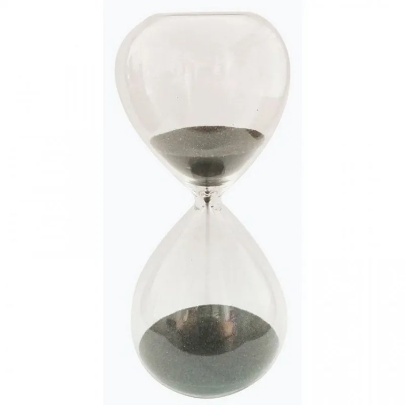 Ampulheta Vidro Clear Glass 30 Mi 20cmx11,5cmx11,5cm Preto