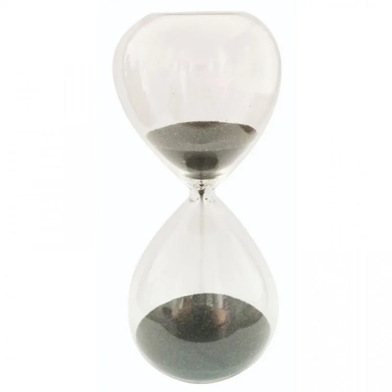 Ampulheta Vidro Clear Glass 10 Mi 13cmx8,3cmx8,3cm Preto