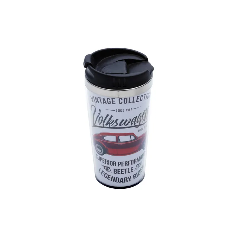 Copo térmico em plástico Urban Fusca Vintage 500ml cinza