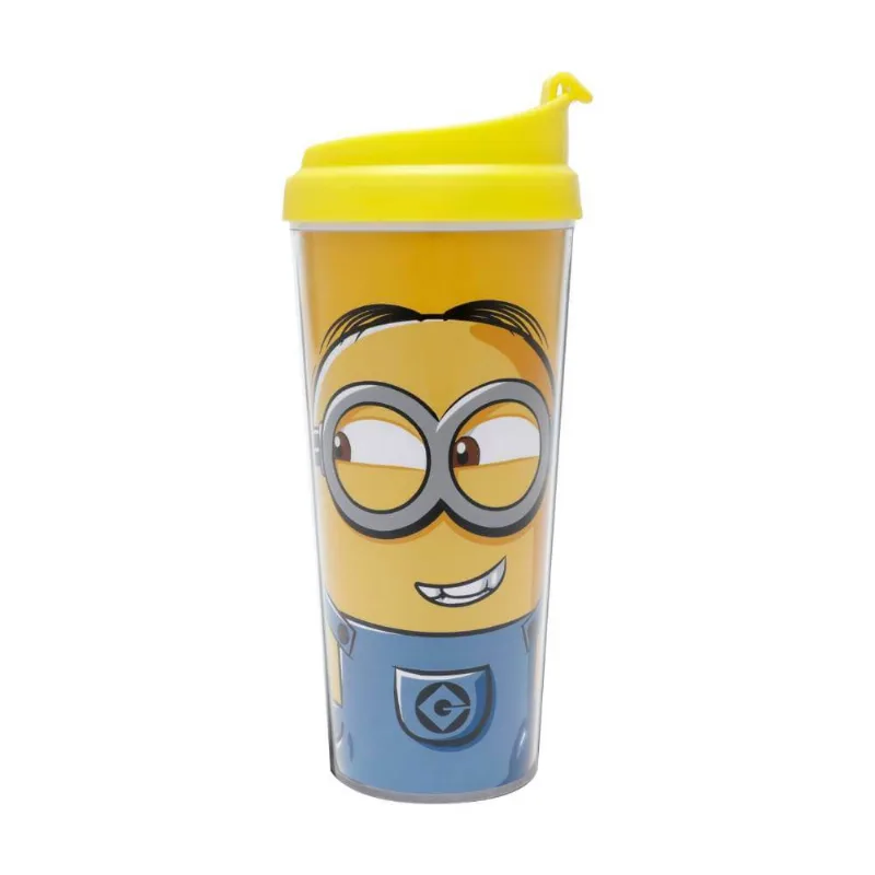 Copo Térmico Plástico Uvl Minions Bob Looking Amarelo 8,5X17,5cm