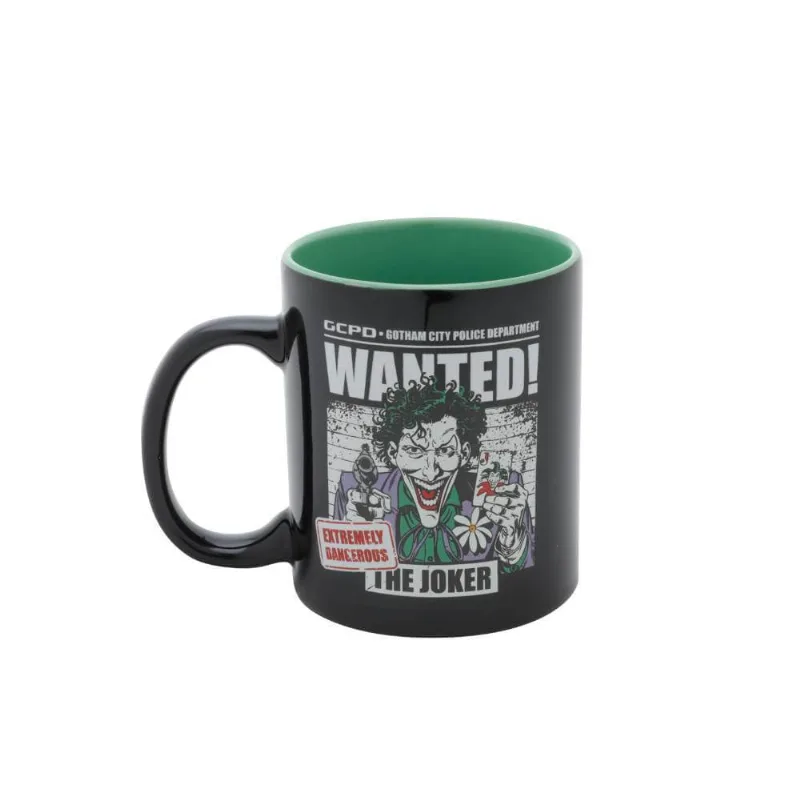 Caneca Porcelana Wb Dc Or Joker Wanted Preto 8X8X9,5cm - 320ml