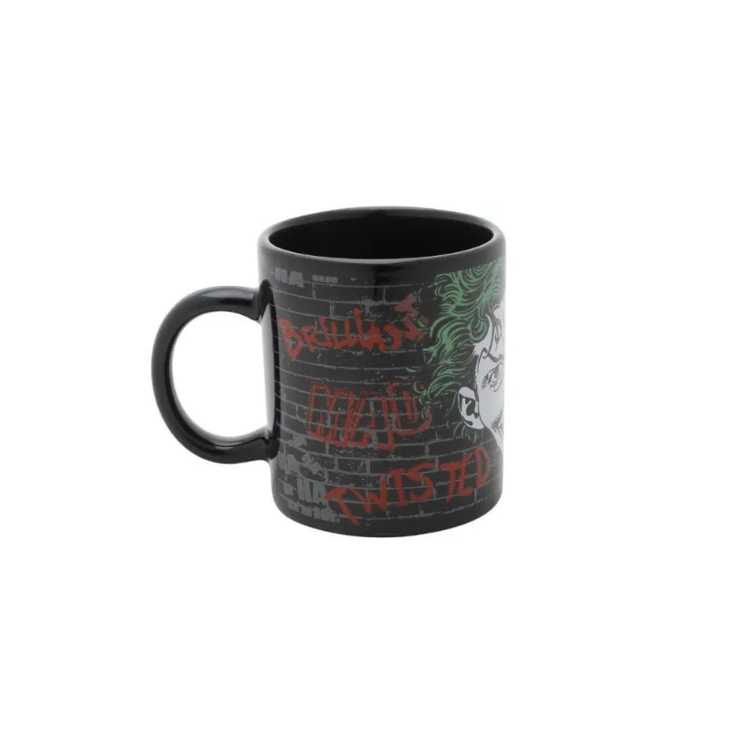 Mini Caneca Porcelana Wb Joker Mad Twited Preto 6,7X6,7X7,3cm - 140ml