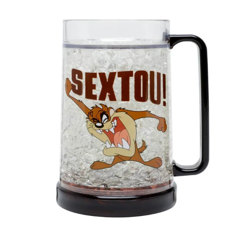 Caneca Chopp Gel Plástico Wb Looney Tazmania Friday Marrom 9X10X15,5cm - 450ml