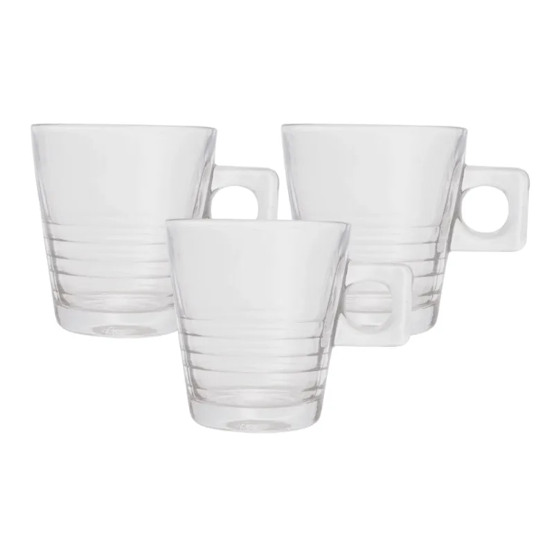 CONJUNTO 3 XICARAS P/CAFE DE VIDRO LIMA 80ML