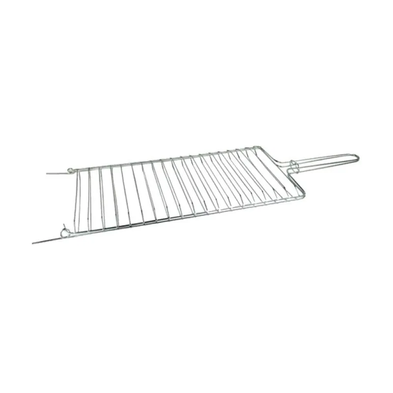 Grelha Dobrável Abaulada para Churrasqueira 21x69cm em Aço Galvanizado Ou Inox para Assar Alimentos - RIG FUNDIDOS - Utilidades Domesticas
